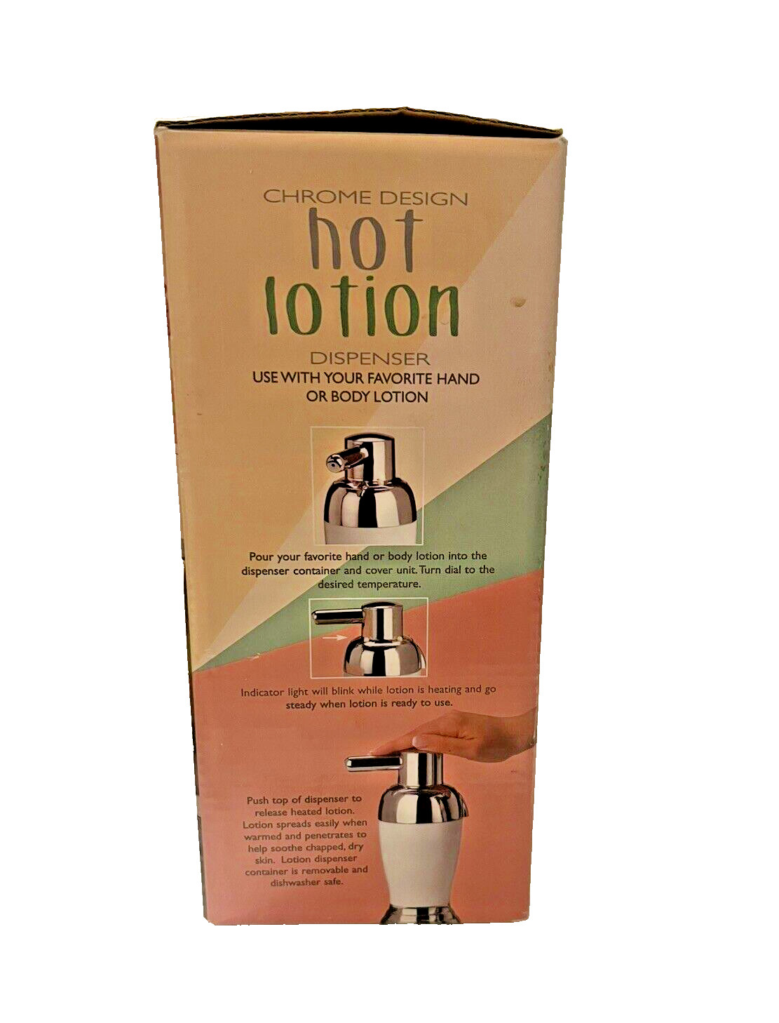 New CONAIR Chrome Design Hot Lotion Dispenser Hand Body Moisturizing Spa HLD31