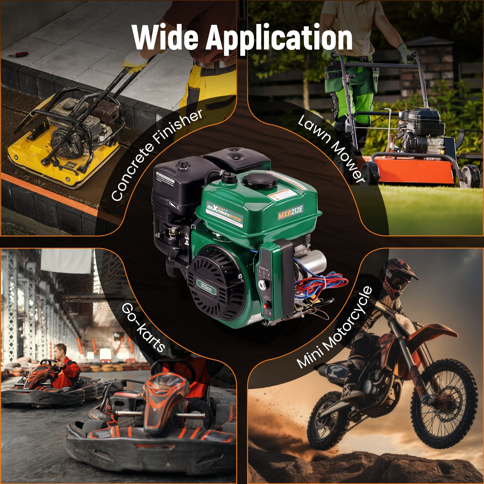 7HP 212cc Electric Start Horizontal Engine Motor Gas OHV 4-Stroke Go-Kart