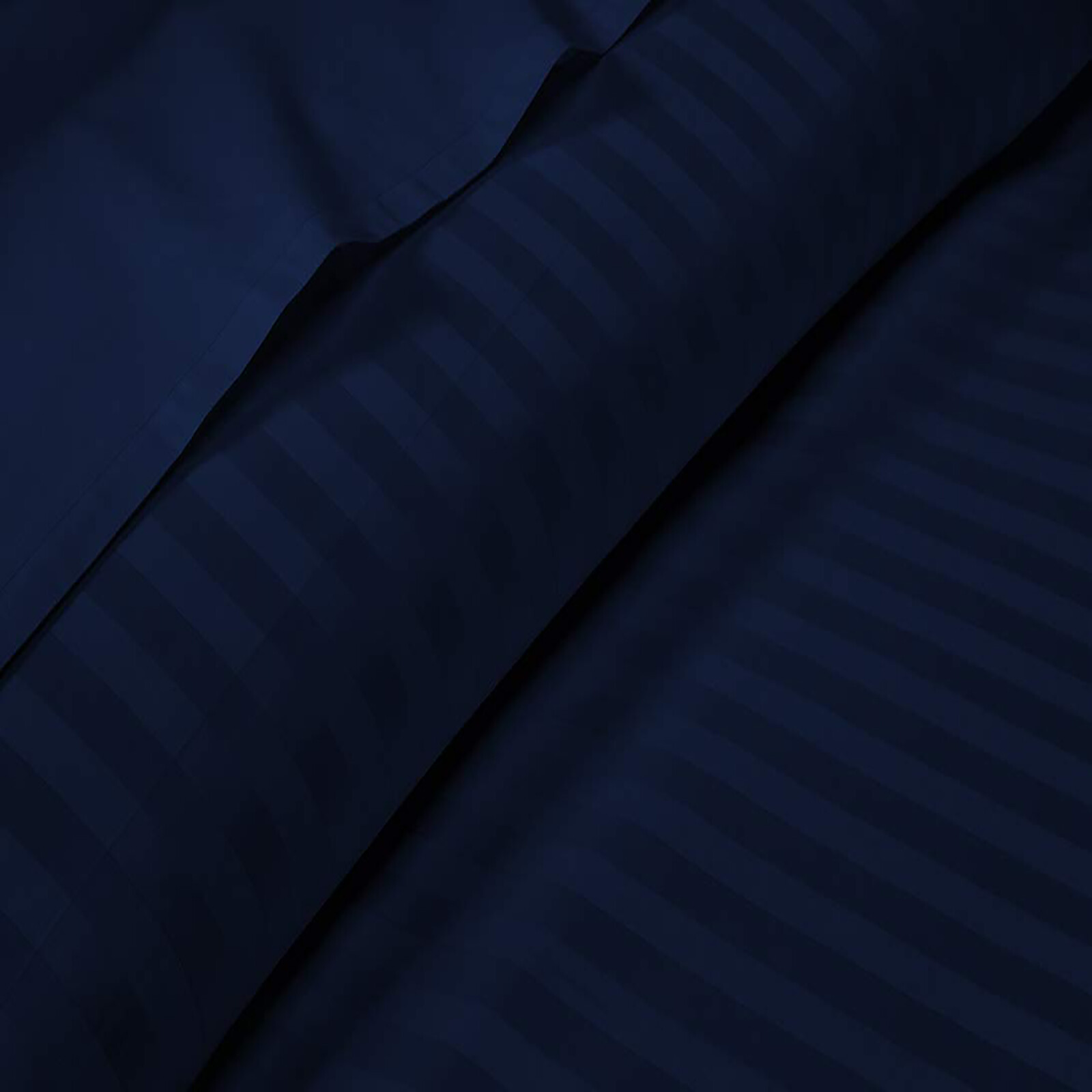 Ultra Deep Pocket 1 PC Fitted Sheet 800 TC 100% Cotton Navy Blue Stripes