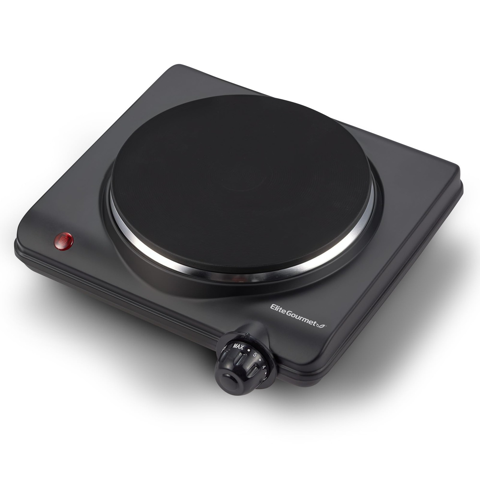 Elite Gourmet ESB-301BF# Countertop Single Cast Iron Burner, Single, Black