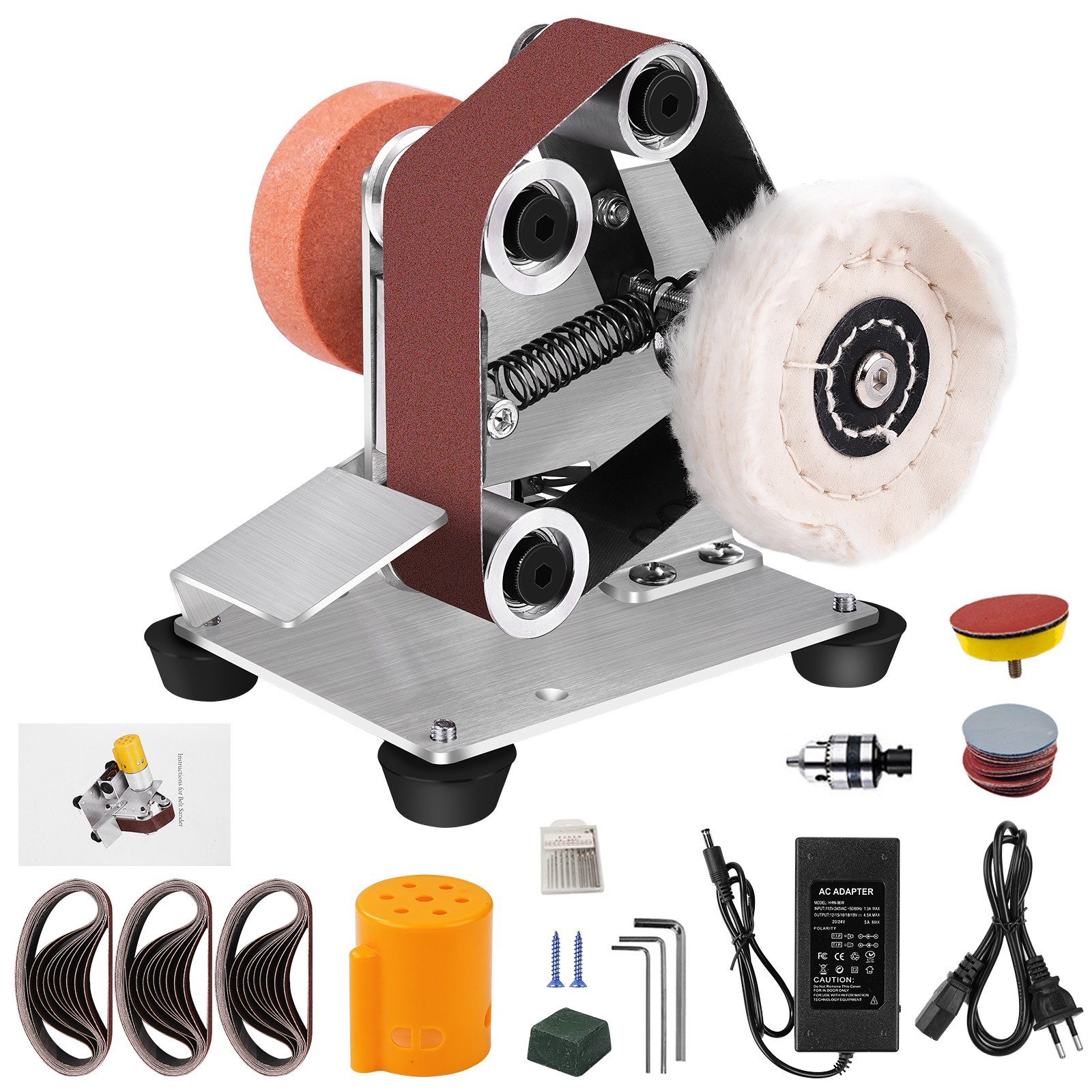 Mini Electric Belt Sander 7 Speed Adjustable Sanding Machine Polishing Grinding