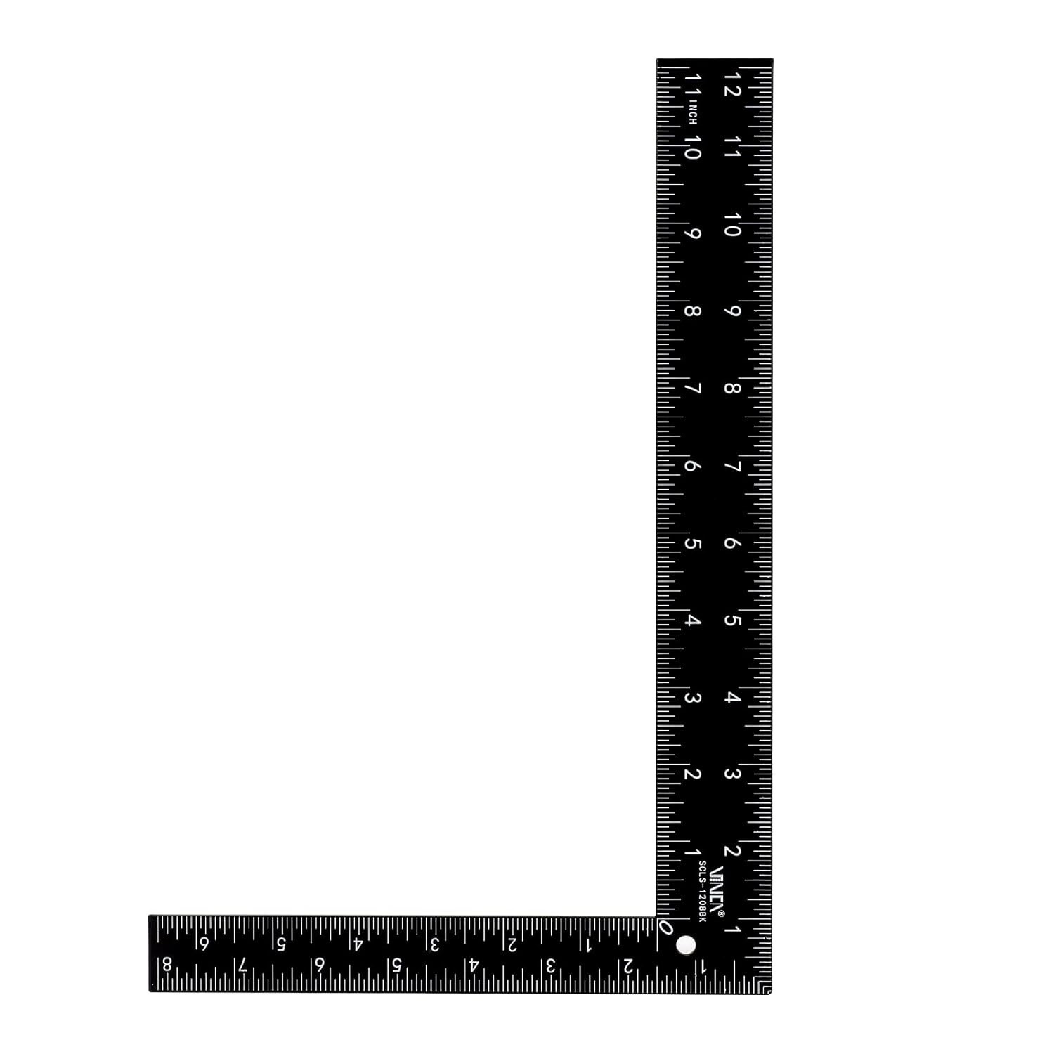 Carpenter Framing L Shape Square, 8 inch x 12 inch, Steel Black Finished