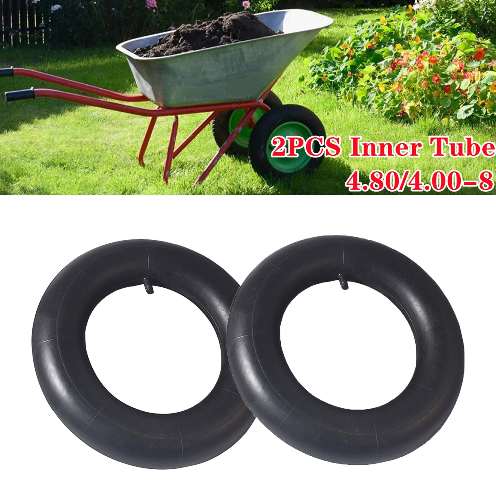 2 X Heavy Duty Inner Tube 480/400-8 4.80/ 4.00-8 4.00-8.10×8 TR13 Straight Stem