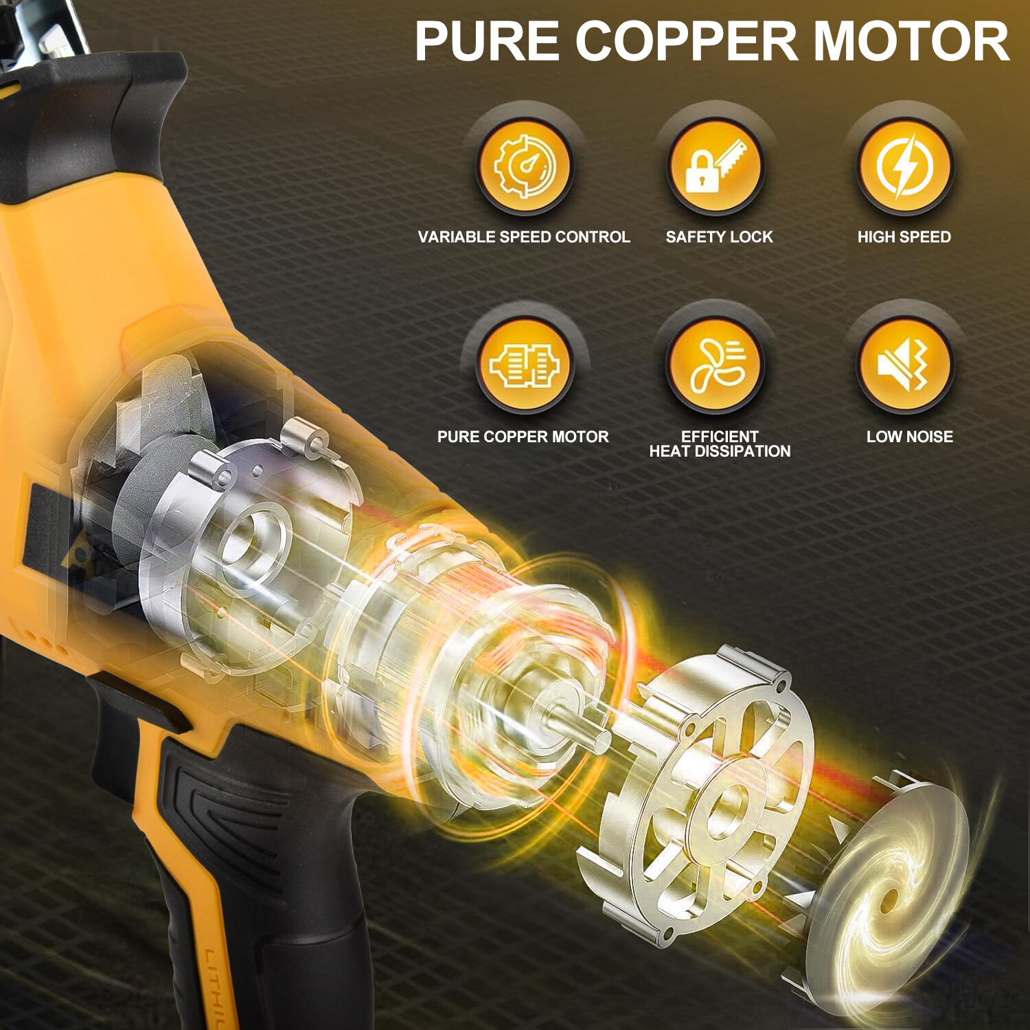 24V Cordless Reciprocating Saw Brushless with 2 Battery & Charger & 8 Saw Blade