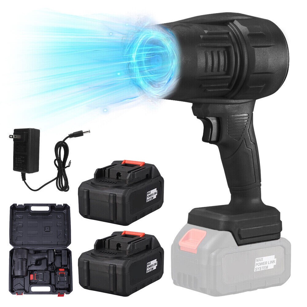 Powerful 21V Cordless Leaf Blower Handheld Turbo Jet for Driveway Patio Leaves