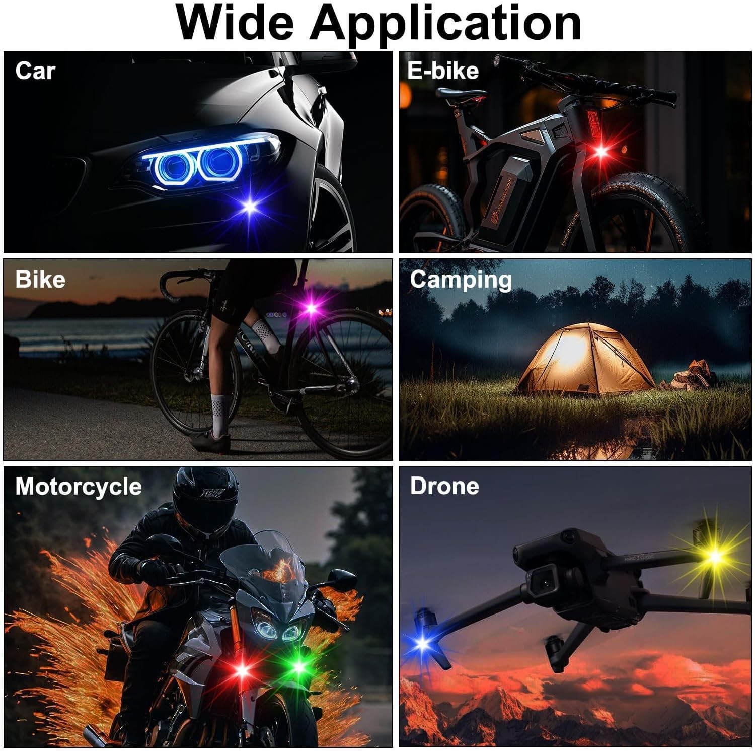 Wireless Magnetic Strobe LED Lights with Remote Control,8 Colors Waterproof