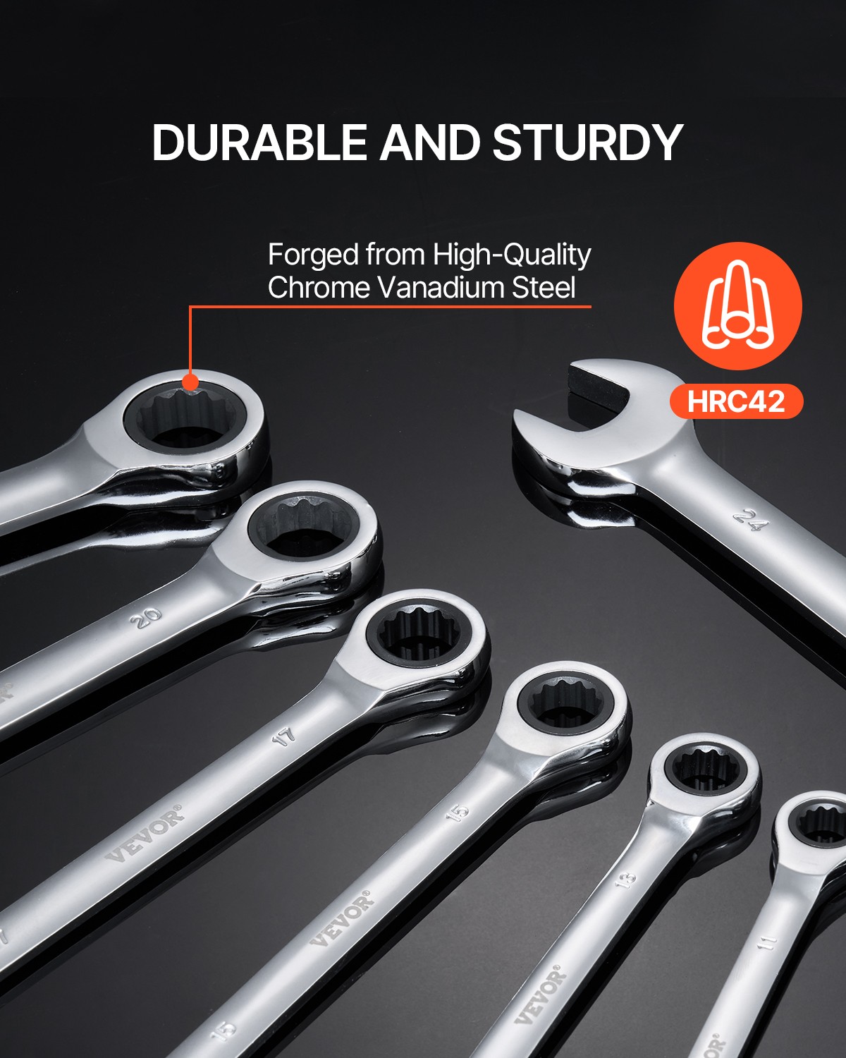 Combination Wrench Set 30 PCS SAE 1/4″ to 1″, Metric 8mm to 24mm Organizer Rack