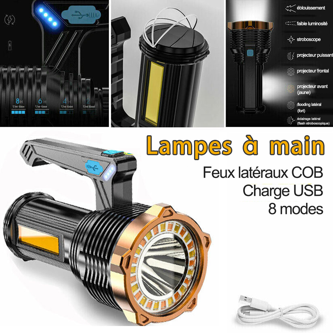 Most Powerful 99000000LM LED Flashlight Super Bright Torch USB Rechargeable Lamp