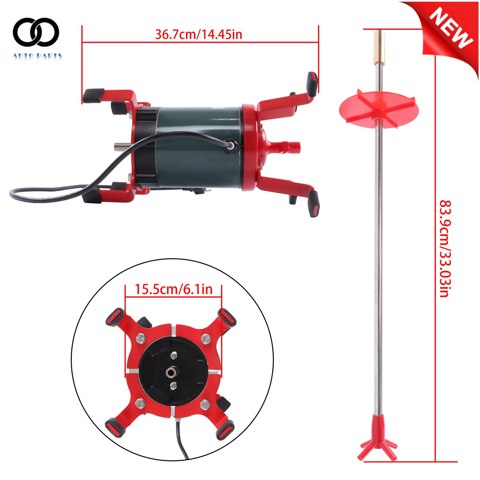 For Ultra-Air Septic Aerator Septic Tank Shaft Aerator Air Pump W/ 12′ Brackets