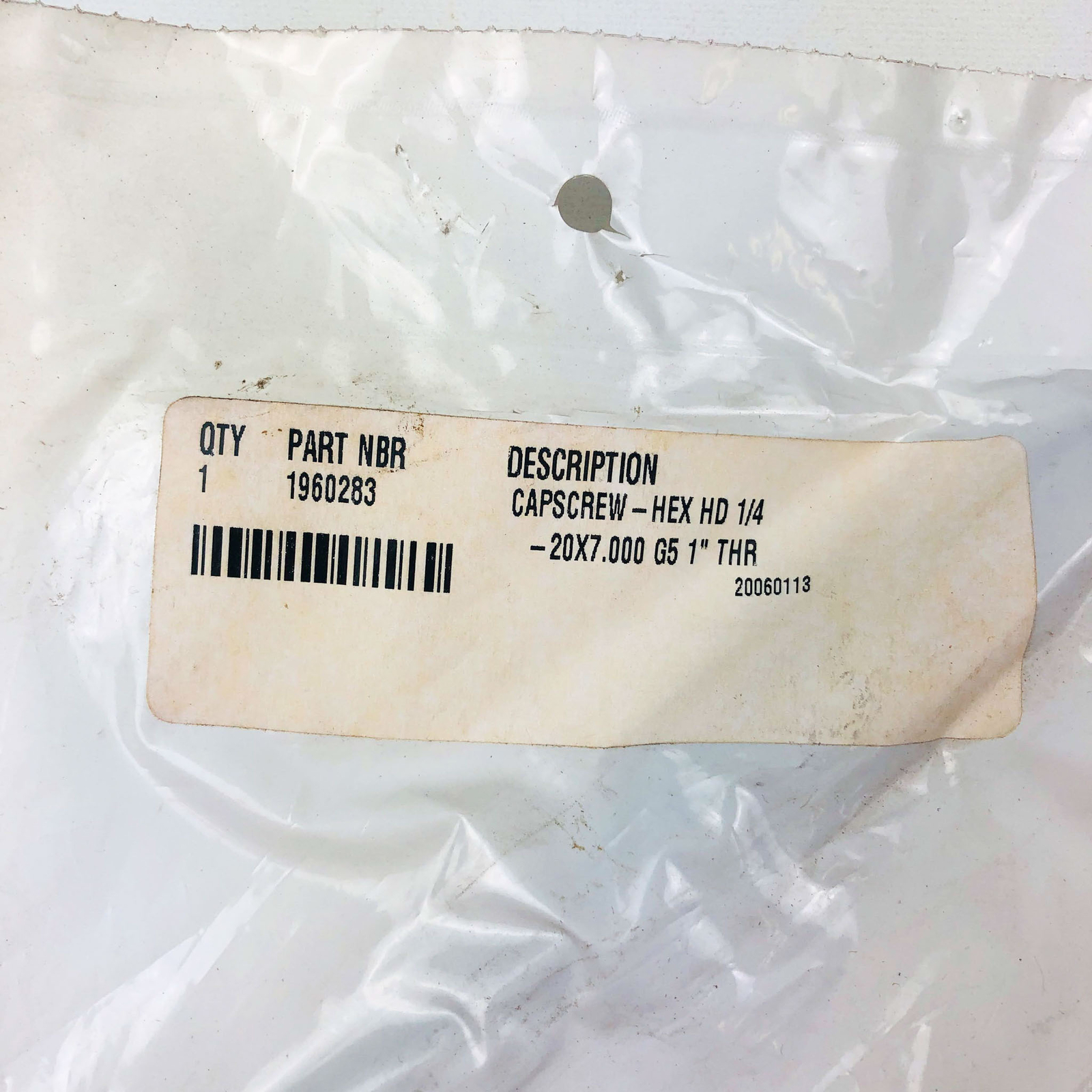Simplicity 1960283 Capscrew Hex Head 1/4-20×7.000 G5 1″ Thr OEM NOS 1960283SM