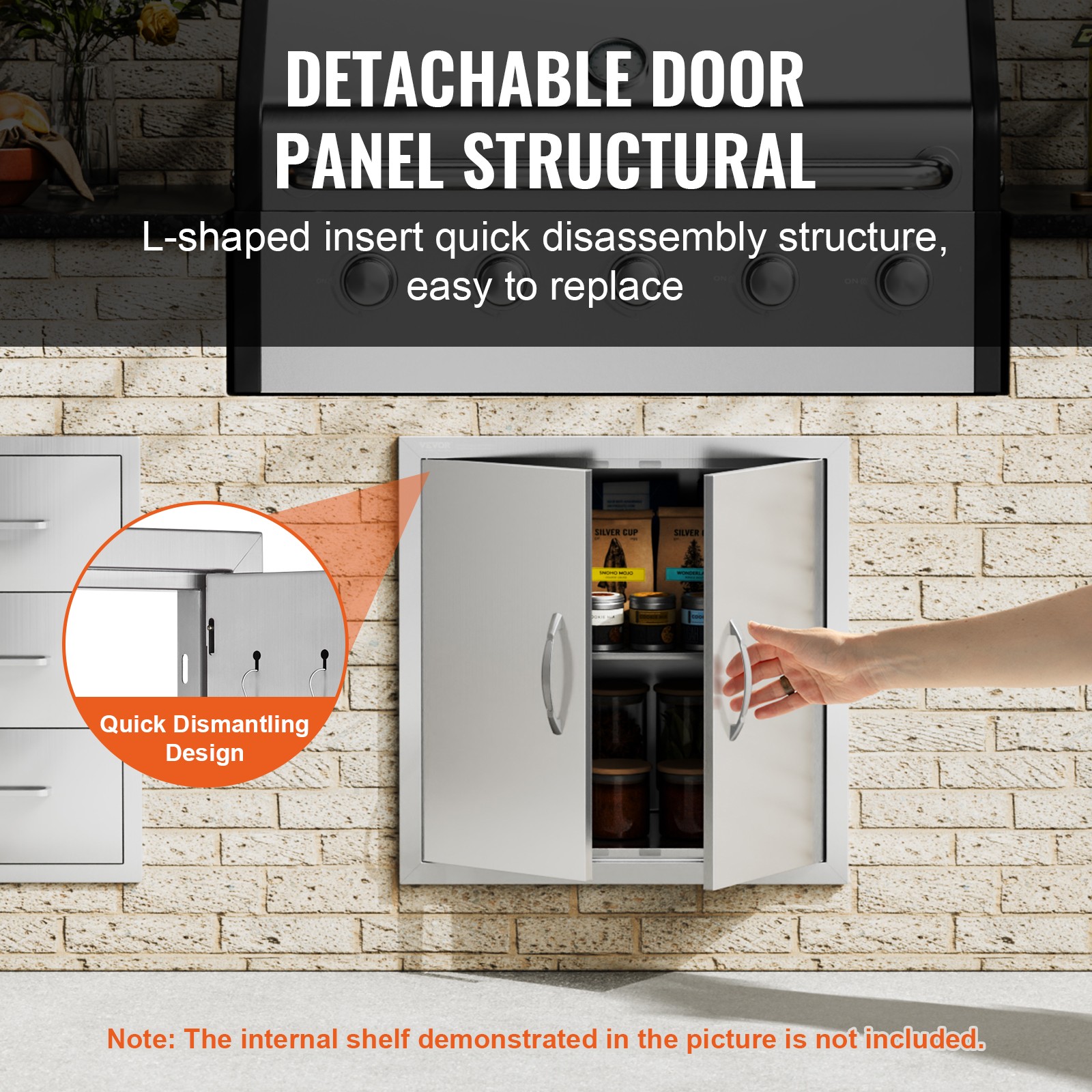 VEVOR 24×24 Inch BBQ Island Access Door Outdoor Kitchen Door Stainless Steel