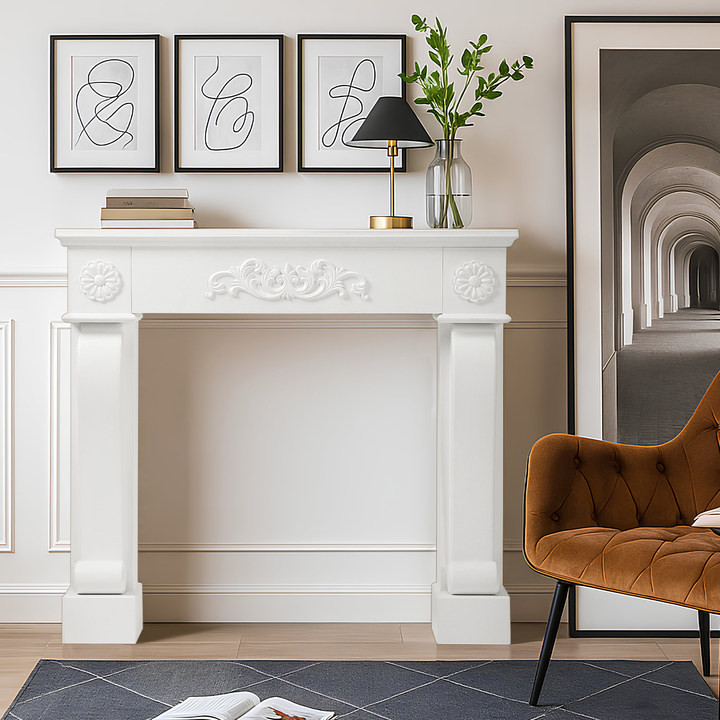 Wood Fireplace Mantel Freestanding Fireplace Surround Mantels for Living Room