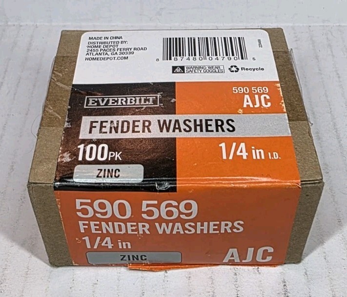 Everbilt 1/4 in. x 1-1/4 in. Zinc-Plated 590 569 AJC Fender Washer 100pk