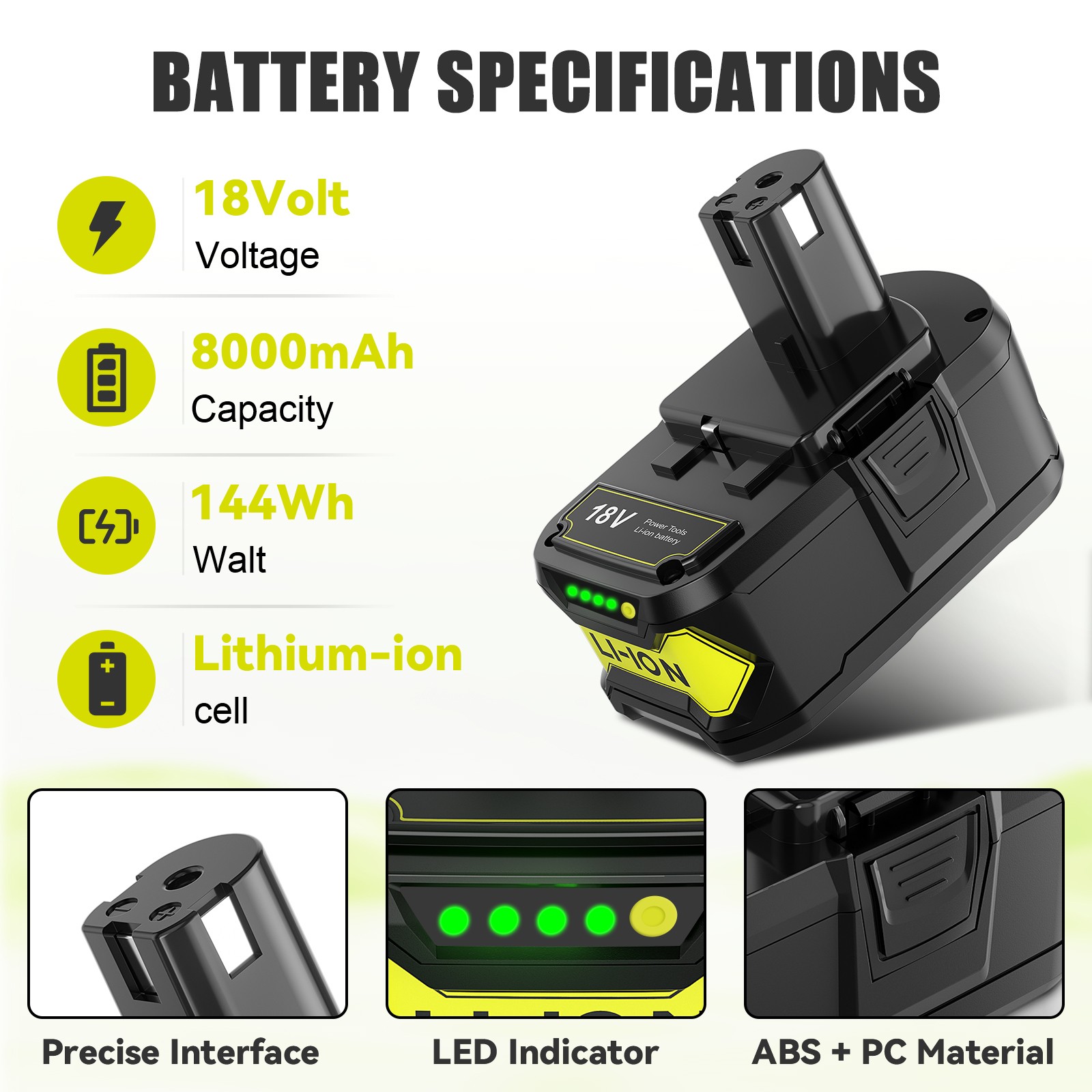For Ryobi P108 P102 P105 P109 18Volt 18V Replacement Lithium-Ion battery/Charger