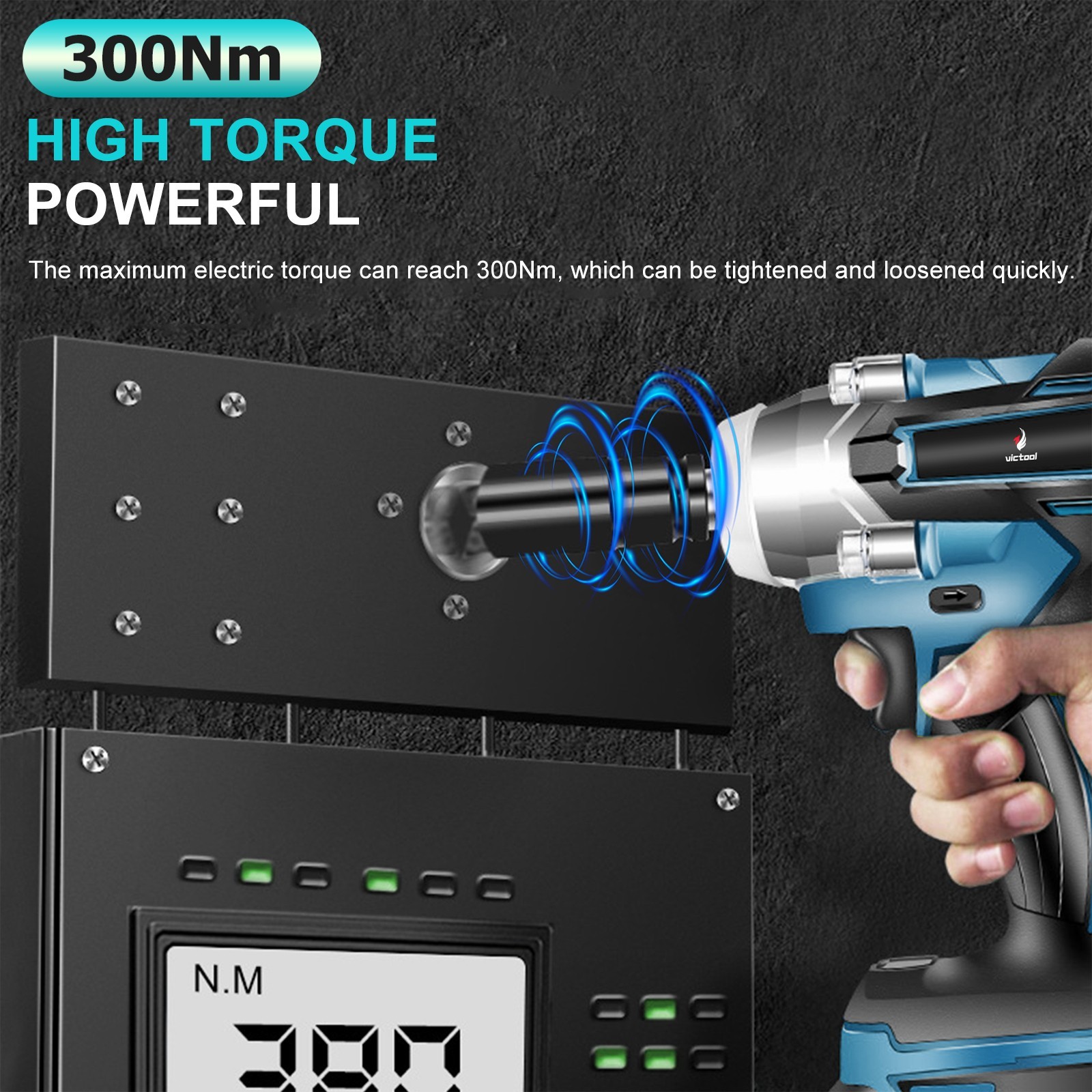 21V Brushless Impact Wrench Cordless Electric Screwdriver Rechargeable Drill Dr