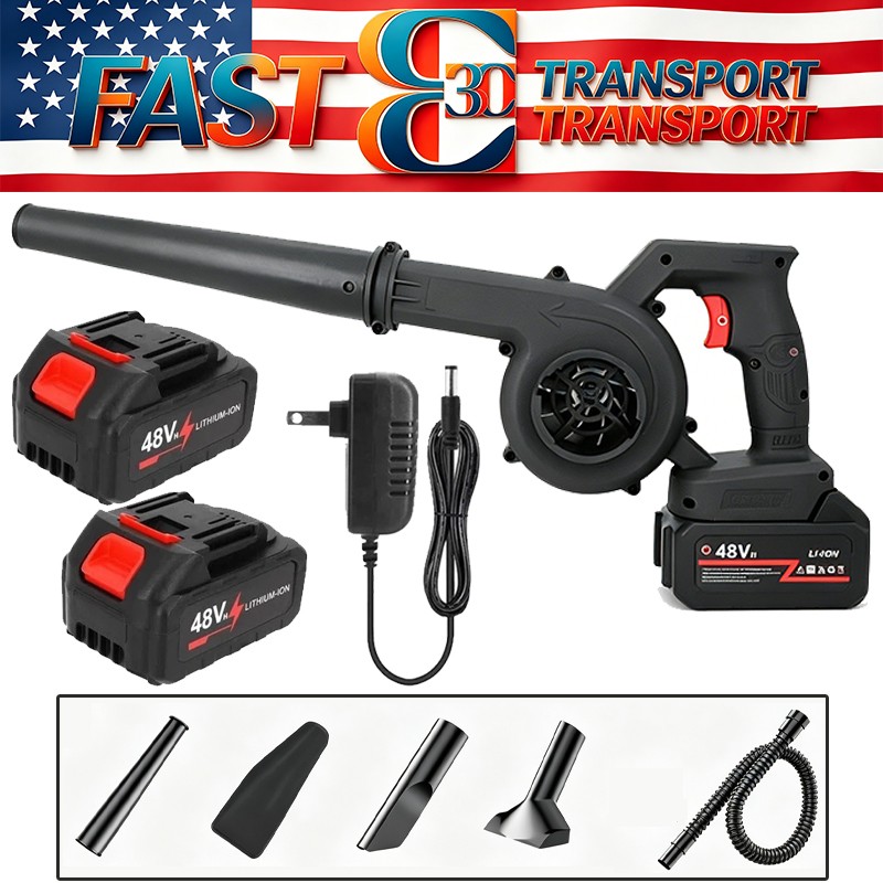 Electric Cordless Leaf Blower, 18000 RPM Motor, 2 Batteries Handheld Lightweight