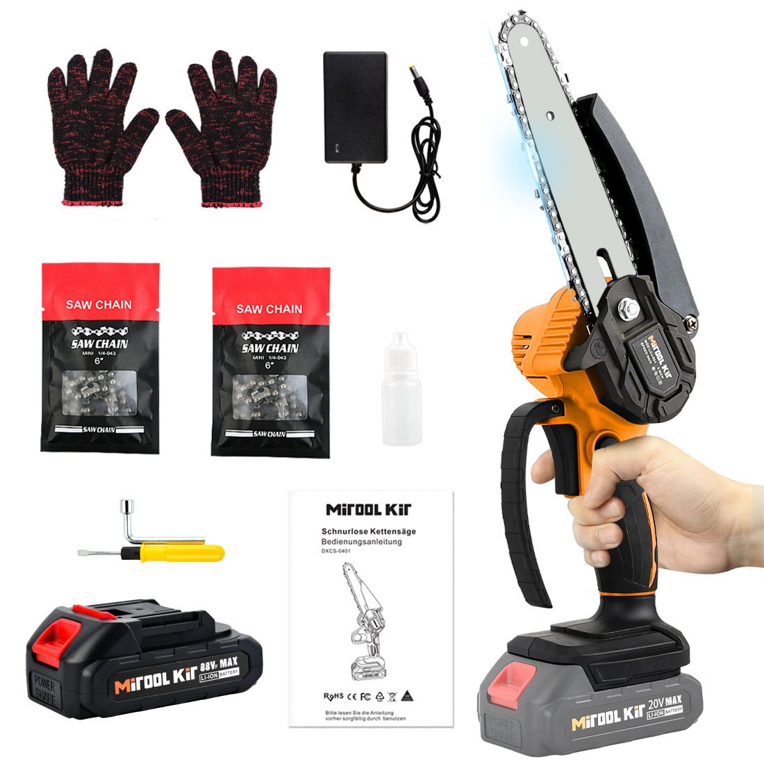 Mini Chainsaw 6 Inch Portable Electric Chainsaw Cordless with Battery