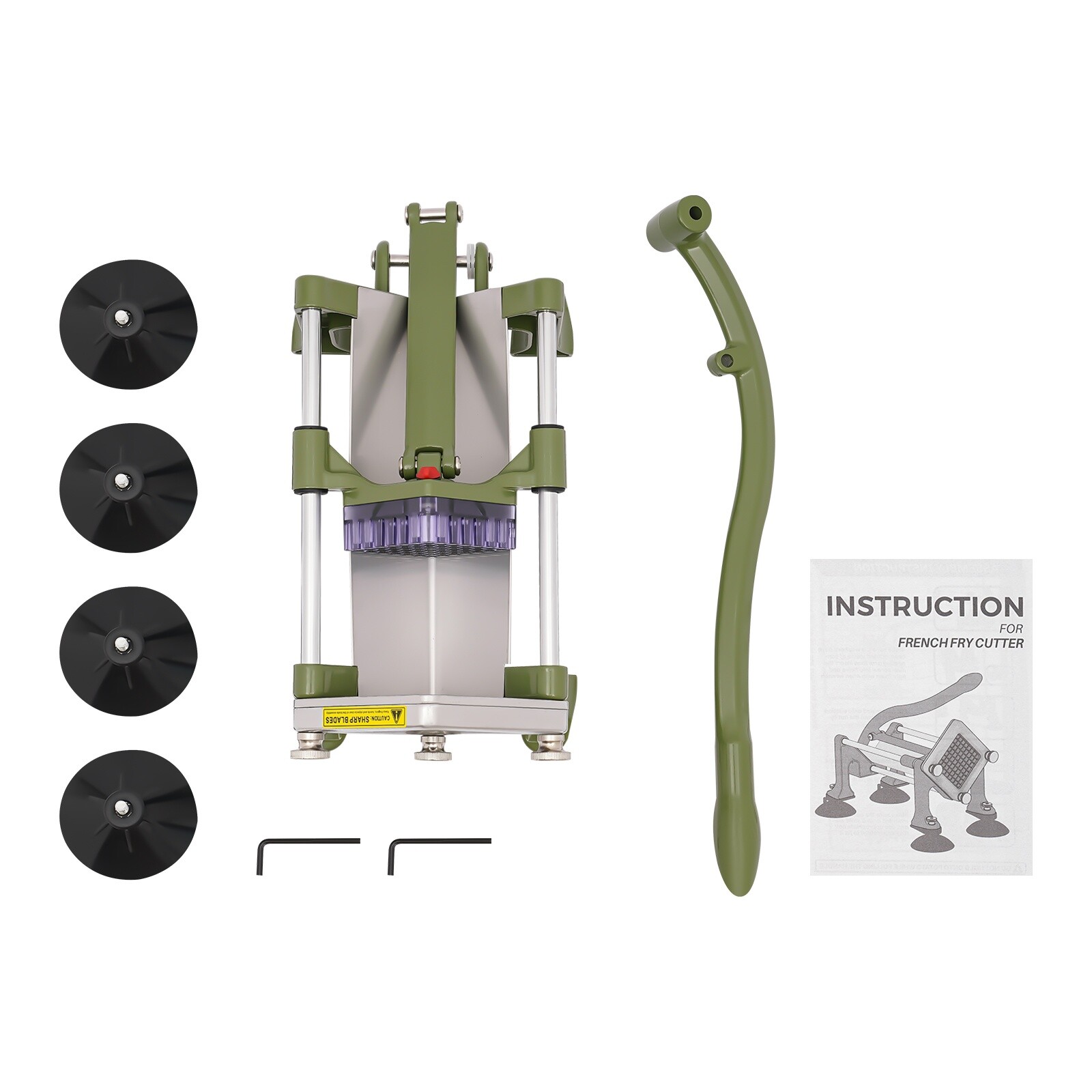 Green 14.2*8.7*13.3in SS& Plastic Manual French Fry Cutter With 1/4in Blade