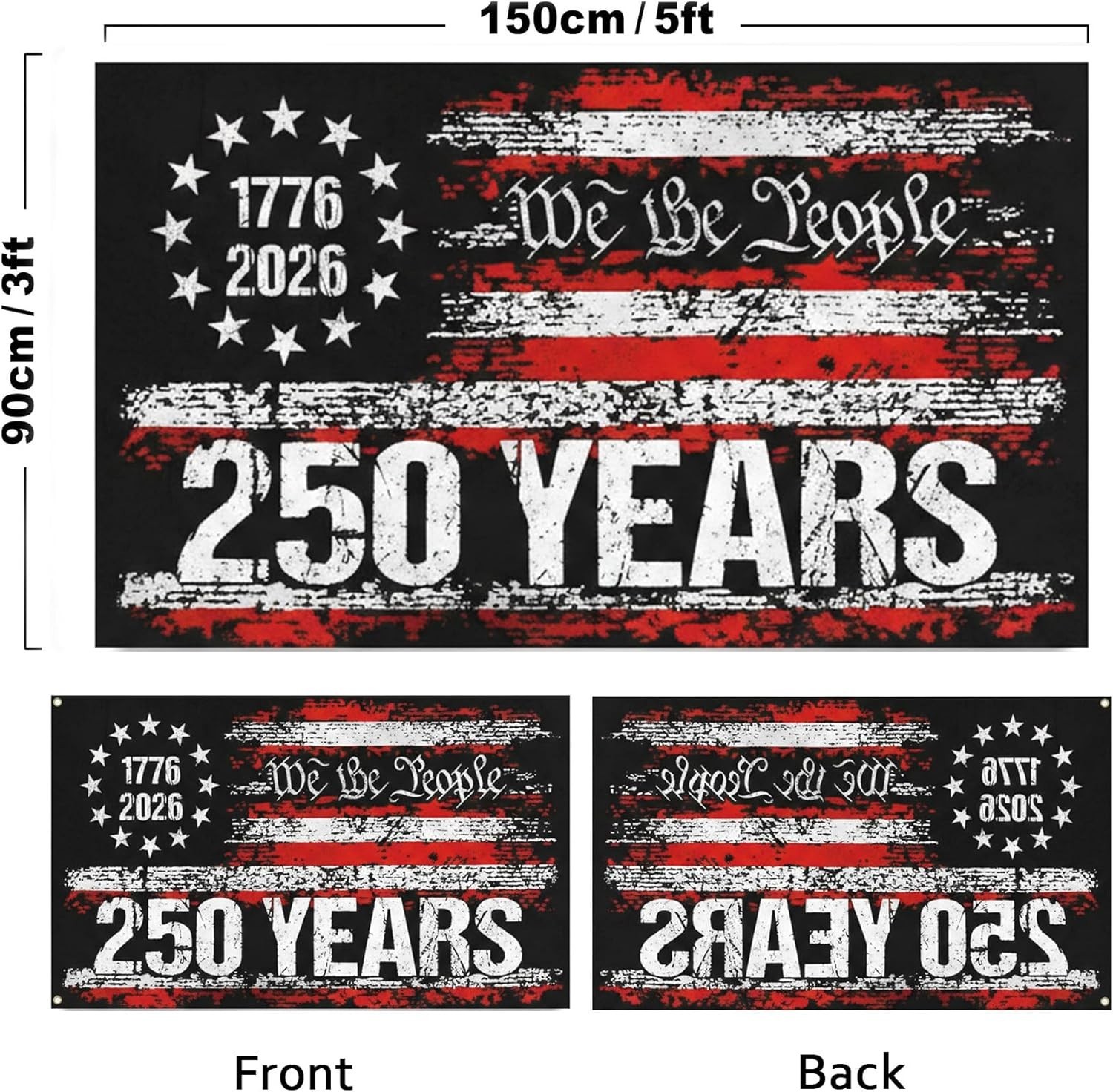 250 Years America Flag, 3X5 Ft, USA 250Th Anniversary Patriotic Design,1776-2026