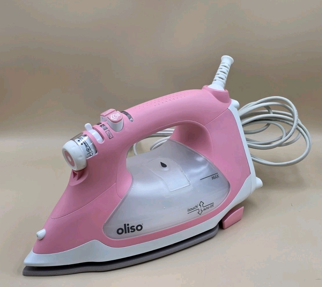 Oliso TG1600 ProPlus 1800W Smart Steam Iron Auto Lift for Sewing Pink