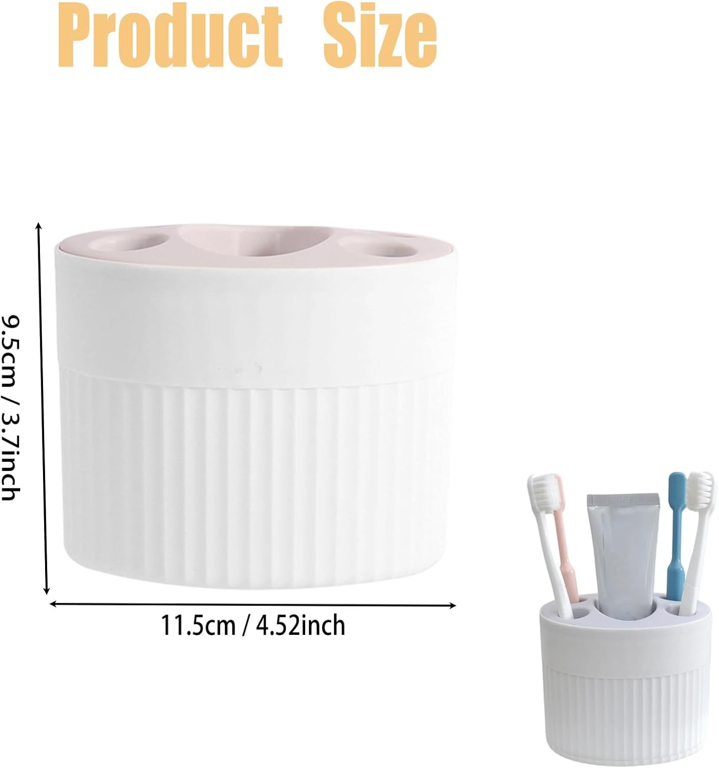 Toothbrush Holder Bathroom Toothpaste Stand Organizer Freestanding White