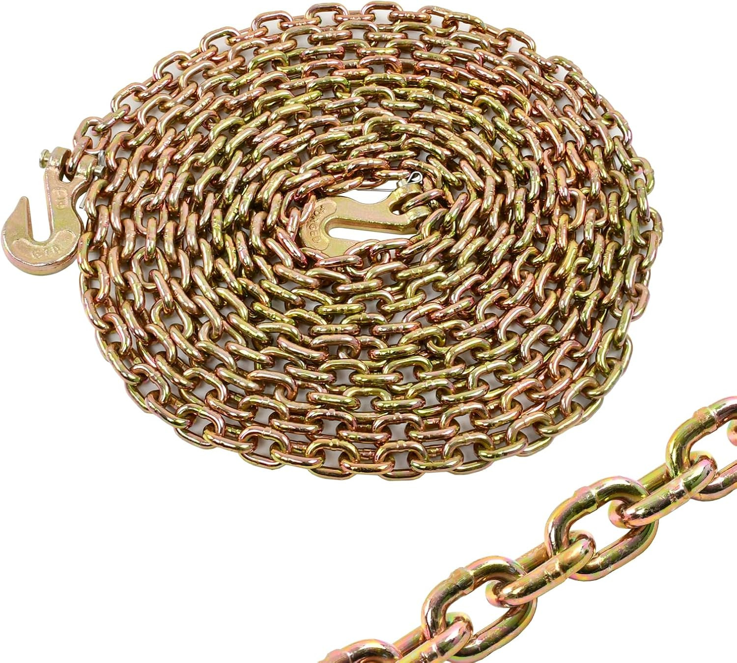 Heavy Duty G80 Transport Binder Chain 1/4” Inch X 20 Feet | Tow Chain with G70