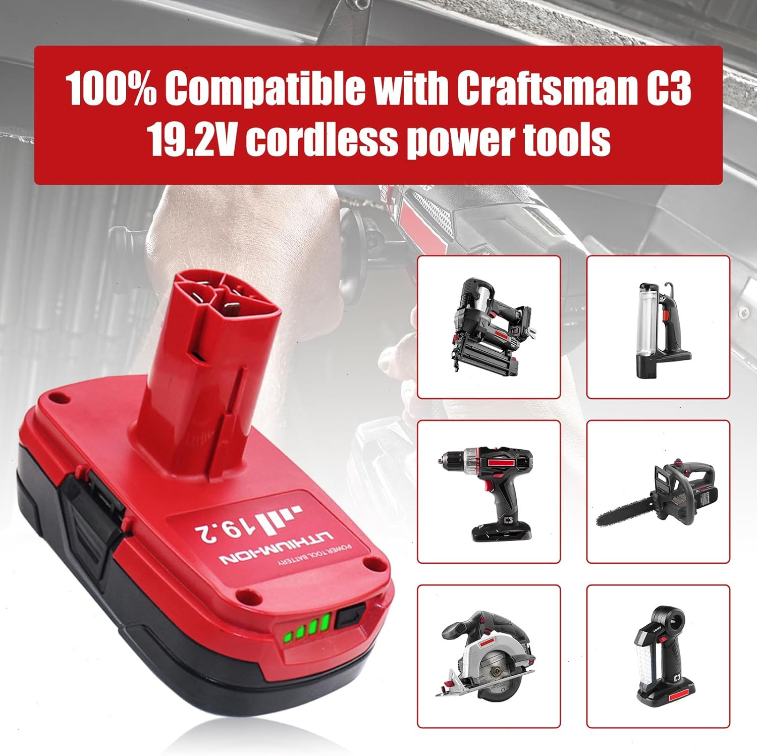2Pack 4.0Ah For CRAFTSMAN 19.2 VOLT C3 LITHIUM-ION DIEHARD BATTERY 315.PP2011