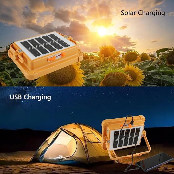 2Pack 288LED Solar Work Light Rechargeable Portable Flood Light for Camping 650W
