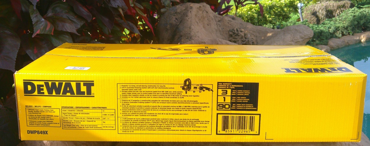 Dewalt DWP849X 7″/9″ Variable Speed Rotary Polisher, 12 Amp