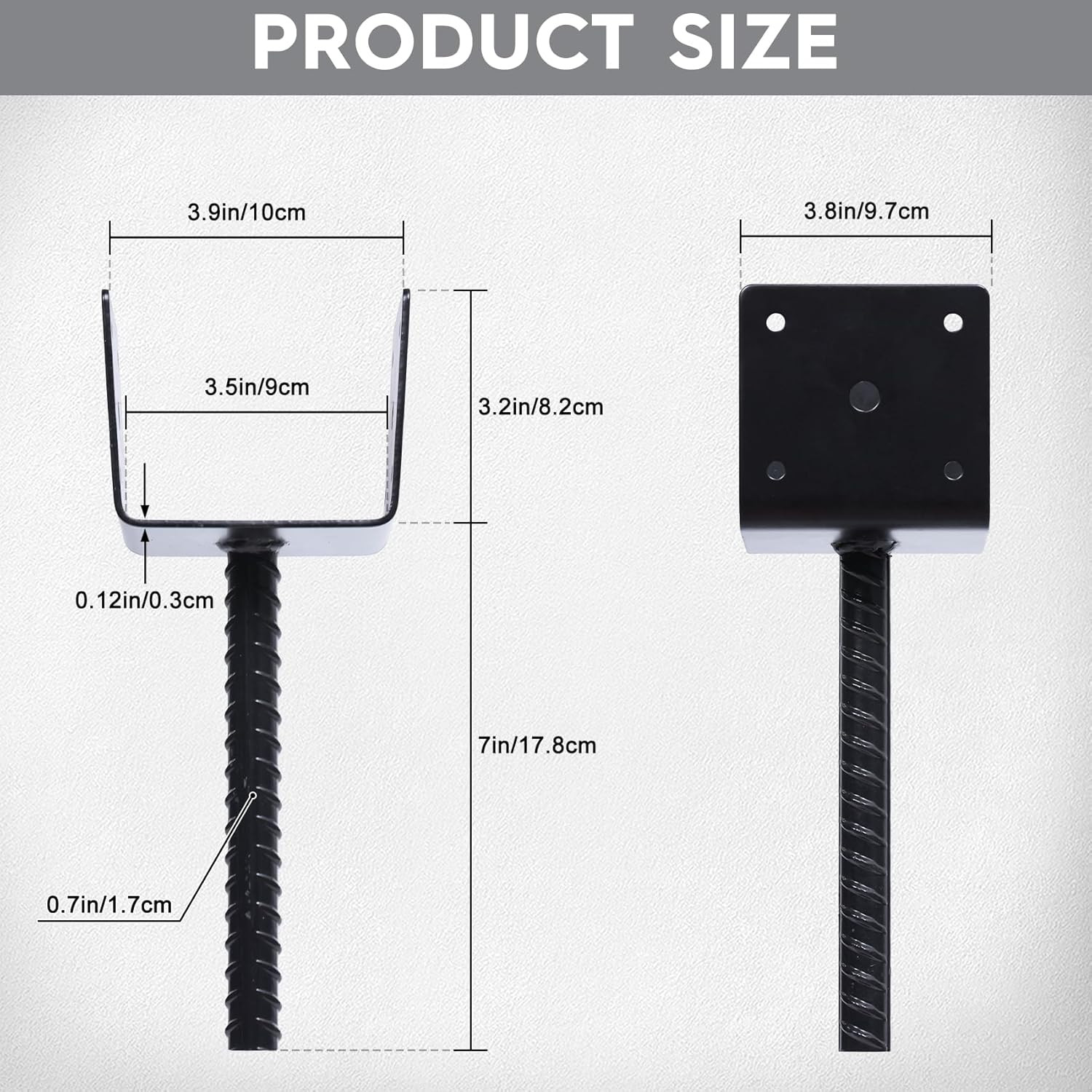 Post Anchor Holder Pergola Brackets Base 4×4 inches 4 Pack