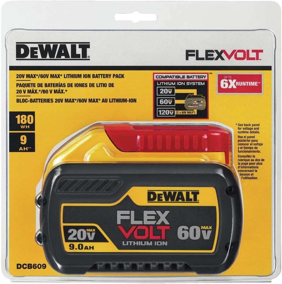 DEWALT DCB609 FLEXVOLT 20V/60V MAX Lithium-Ion 9.0Ah Battery