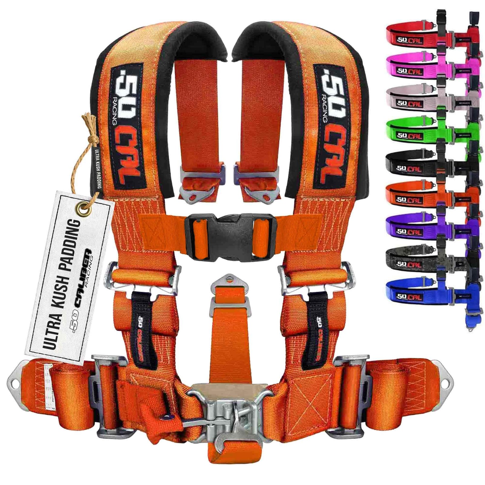 1pc Orange 5 Point Harness for Bucket Seat, Latch Release, 9 Color Options, R…