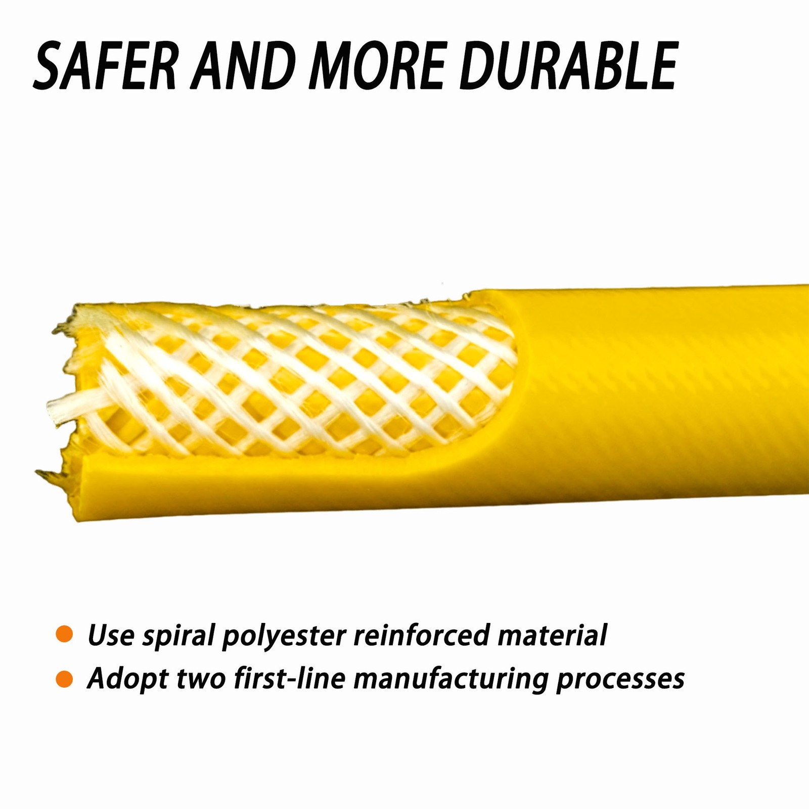 High-Quality 3/8 Inch × 50 ft Reinforced PVC Air Hose 50 Ft with Brass Fittings