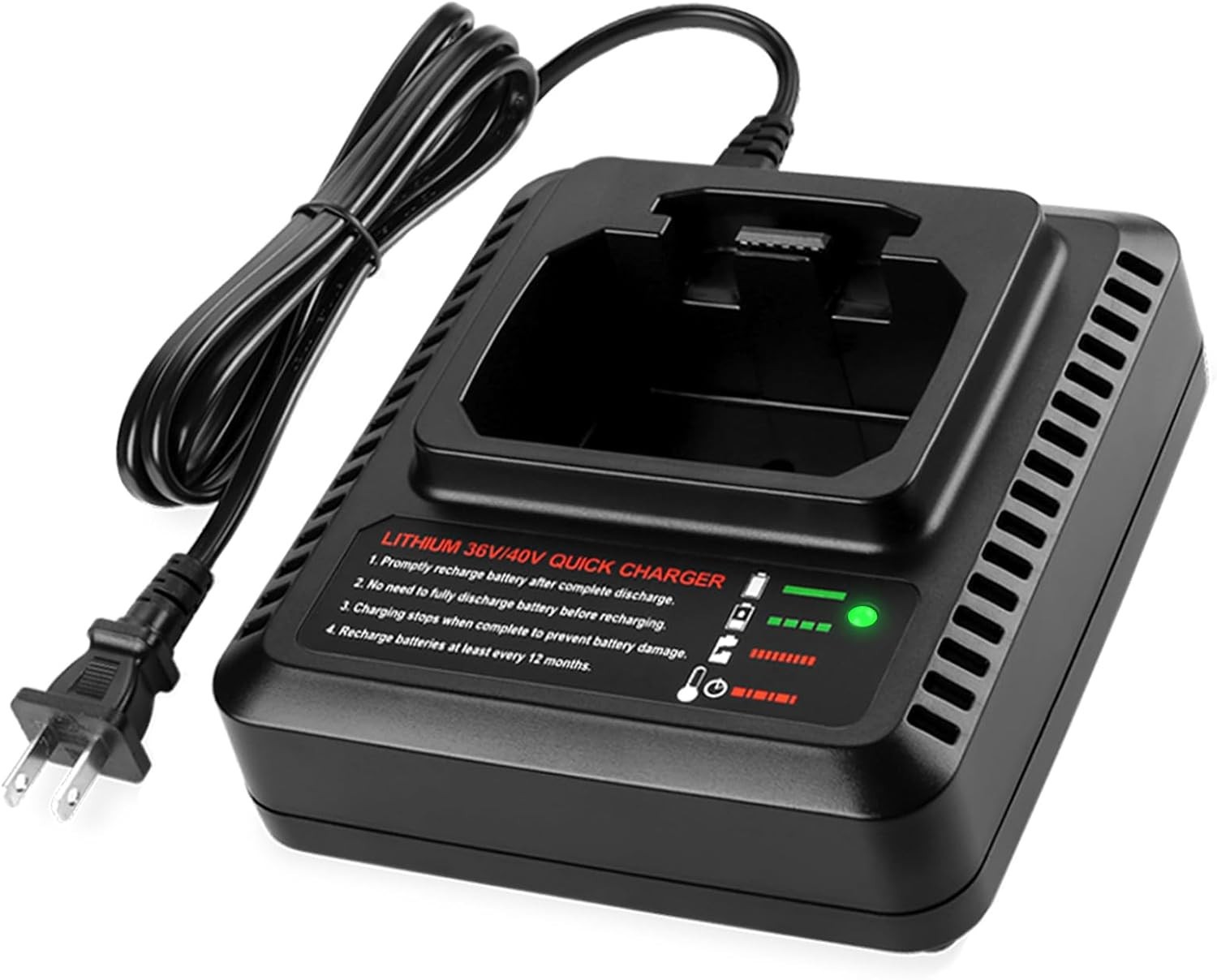 40V Fast Charger for Black and Decker 40 Volt Lithium LBX2040 LBX1540 LBXR36