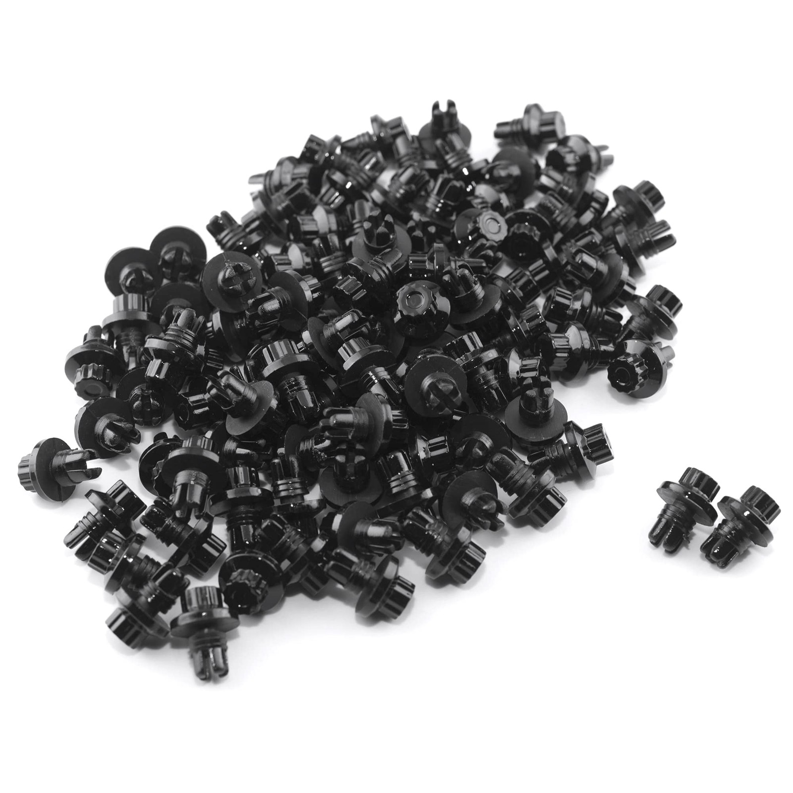 Wheel Rivets Nuts Set of 50 for 7.8mm/0.31in Hole Rivets ABS Plastic Black