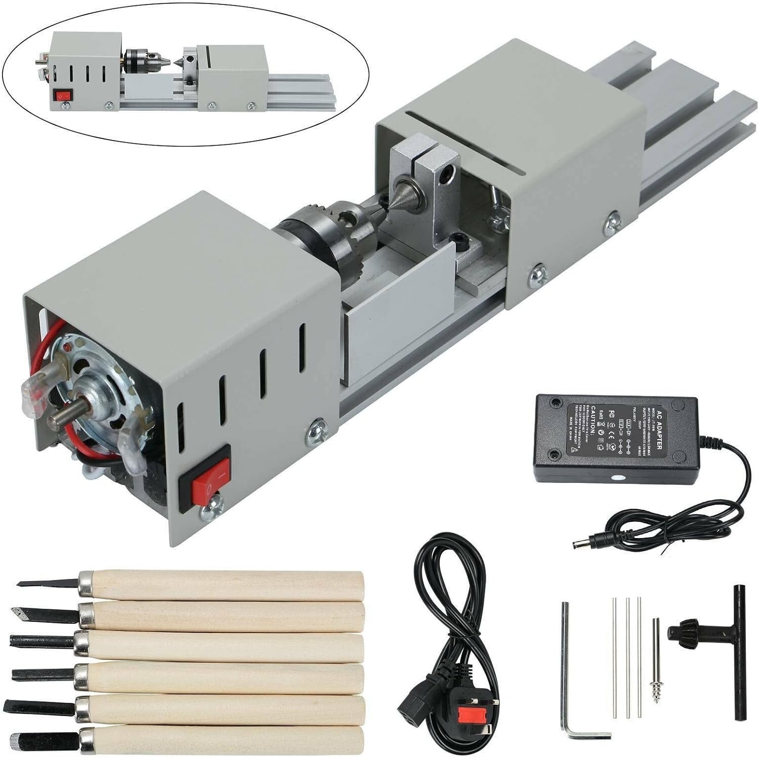 High-Performance Mini Lathe Machine for Crafting & Woodworking – 8000 RPM