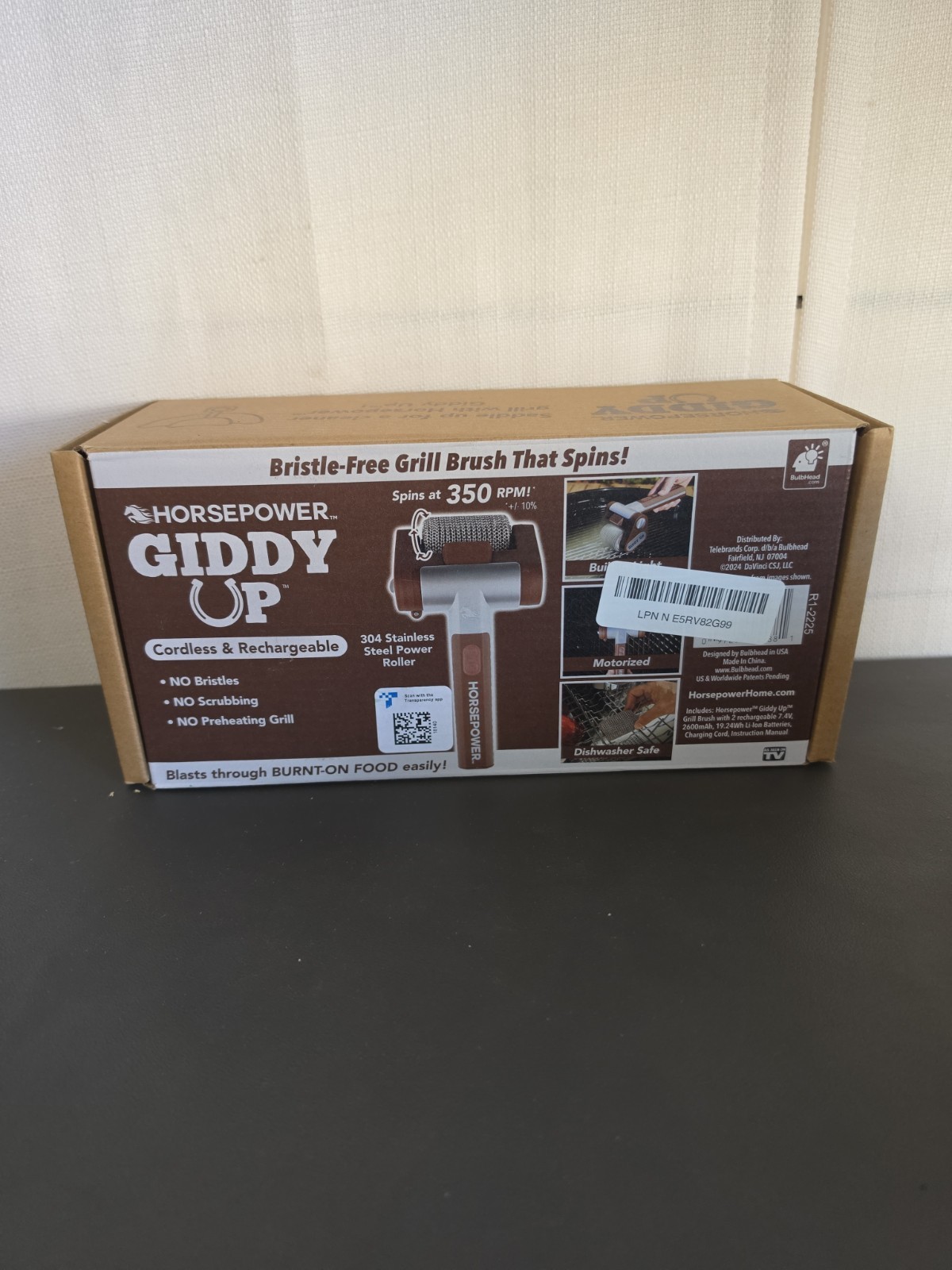 HorsePower Giddy Up Grill Cleaner AS-SEEN-ON-TV, Cordless, Rechargeable BBQ Tool