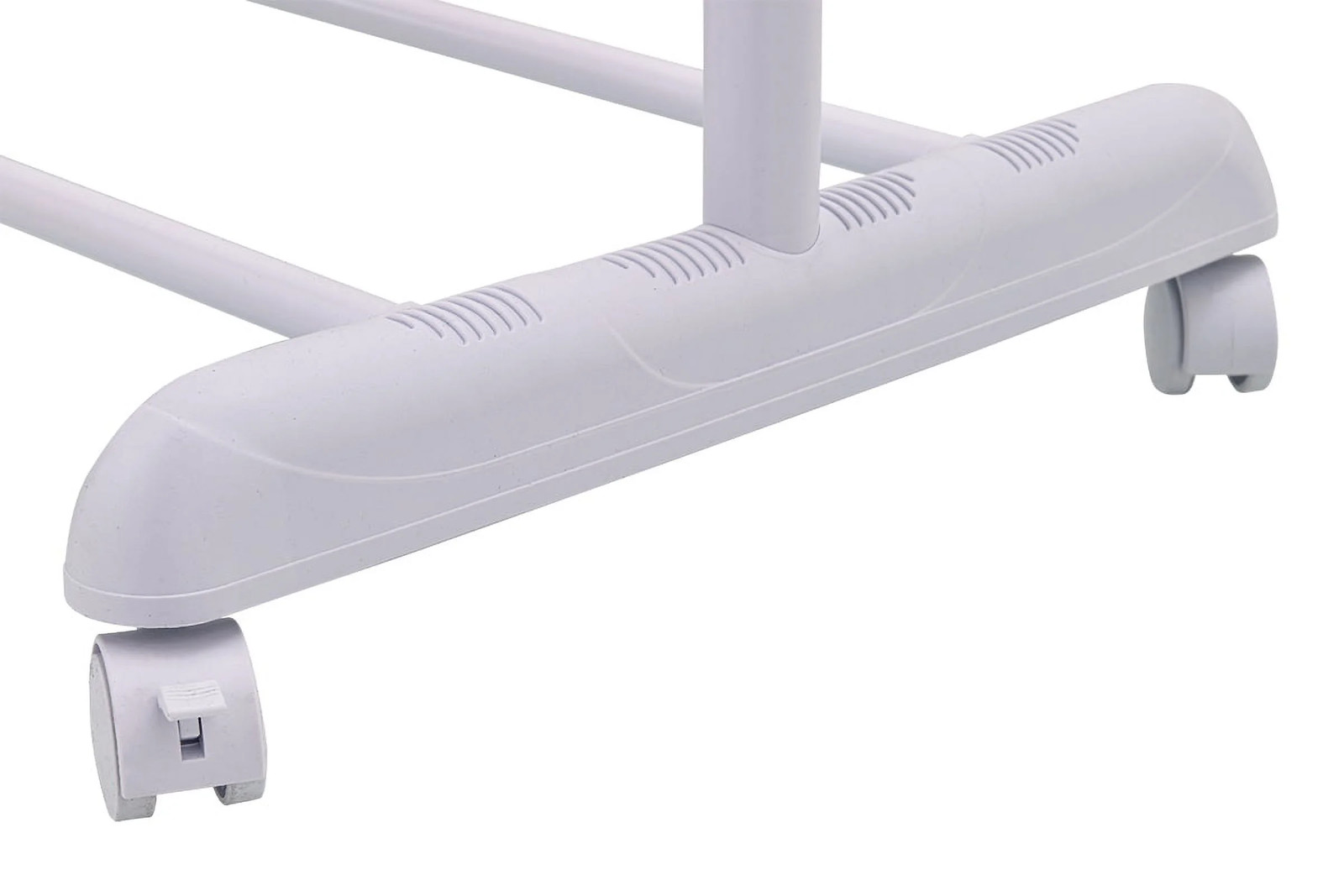 Adjustable Metal Rolling Garment Clothes Rack, Chrome & White