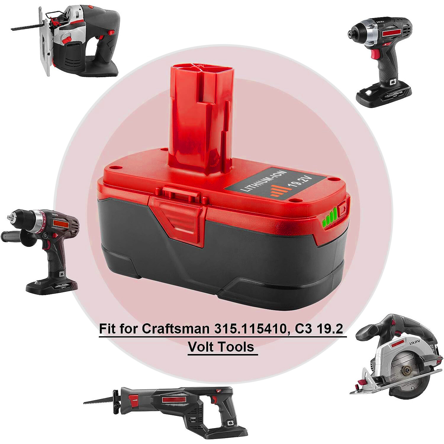 8.0Ah 19.2 Volt XCP Lithium C3 Diehard Battery For Craftsman 11375 PP2025 PP2030