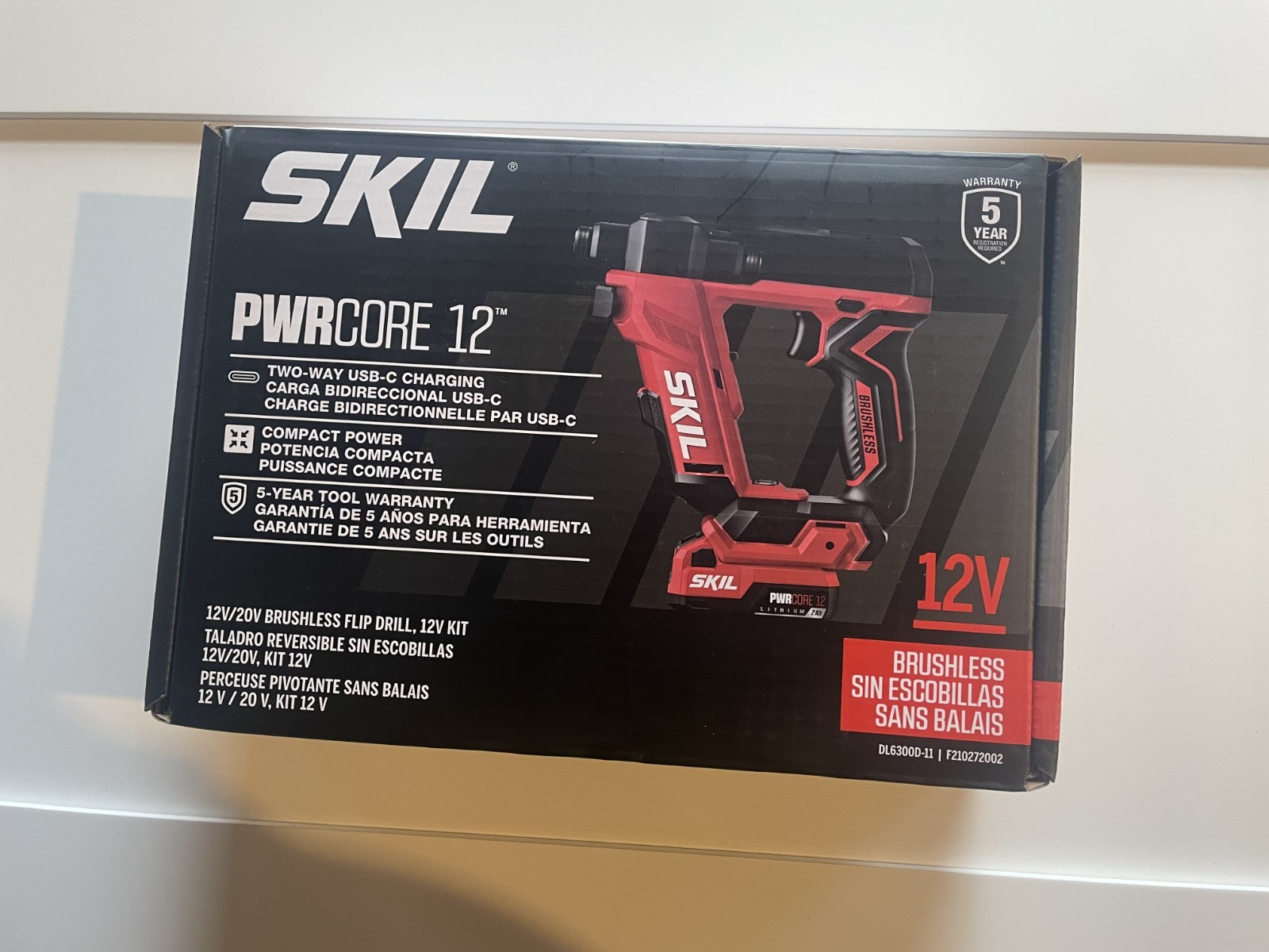 SKIL 12V / 20V PWRCORE Brushless Flip Drill – New in Box – Tool only.