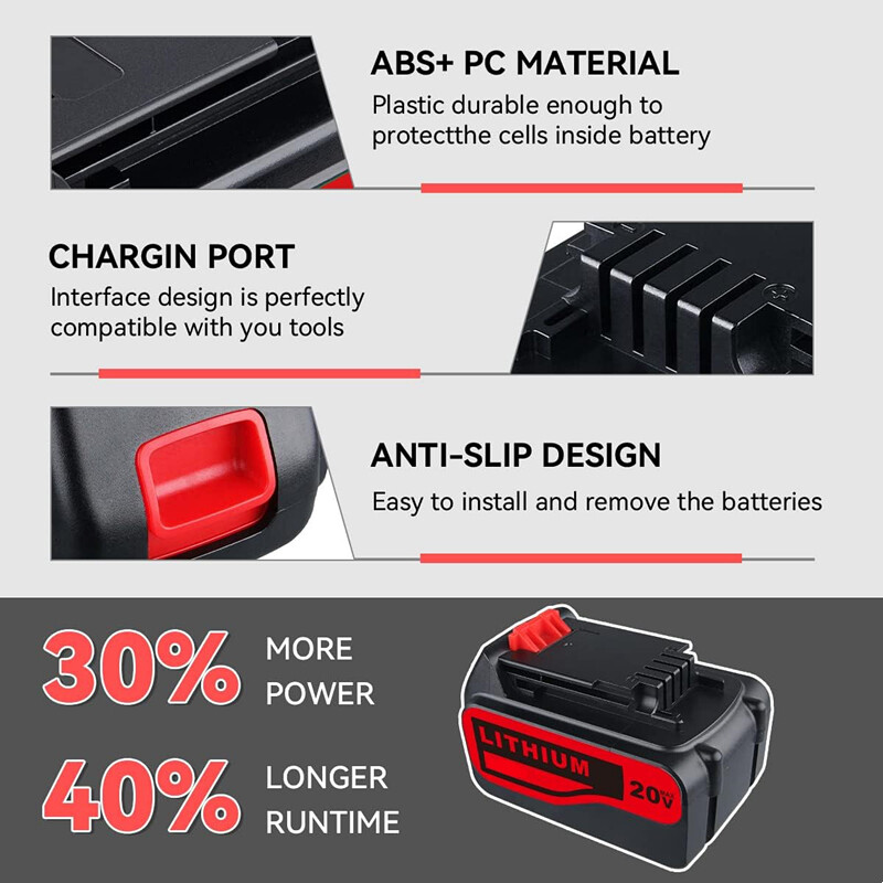 2X 8.0Ah Battery For Black & Decker 20Volt MAX Lithium-ion LBX20 LBXR20 LB2X4020