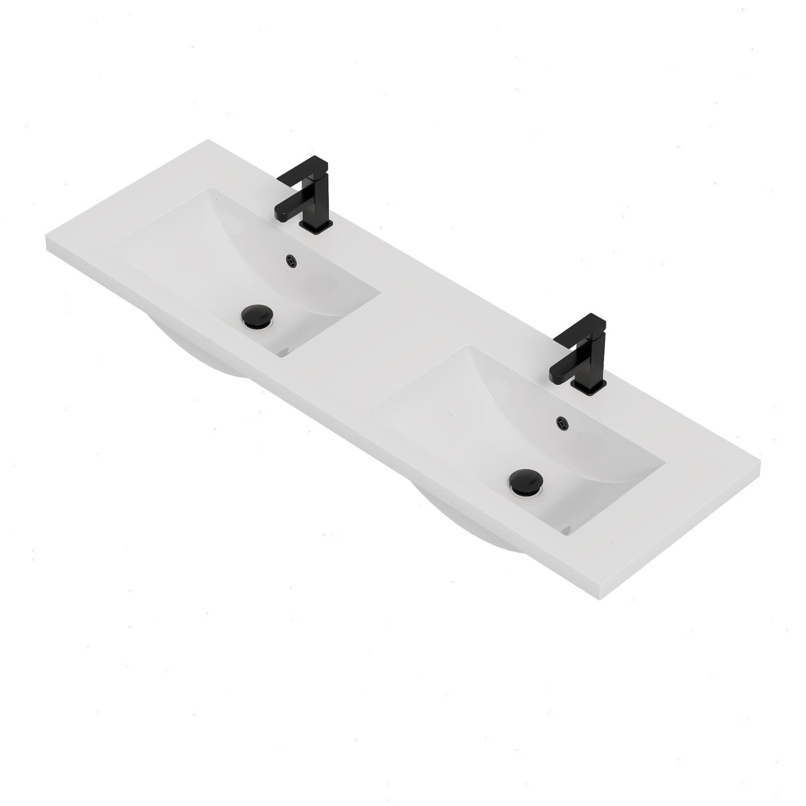 60″ Double Sink Vanity Top Undermount Bathroom Sink