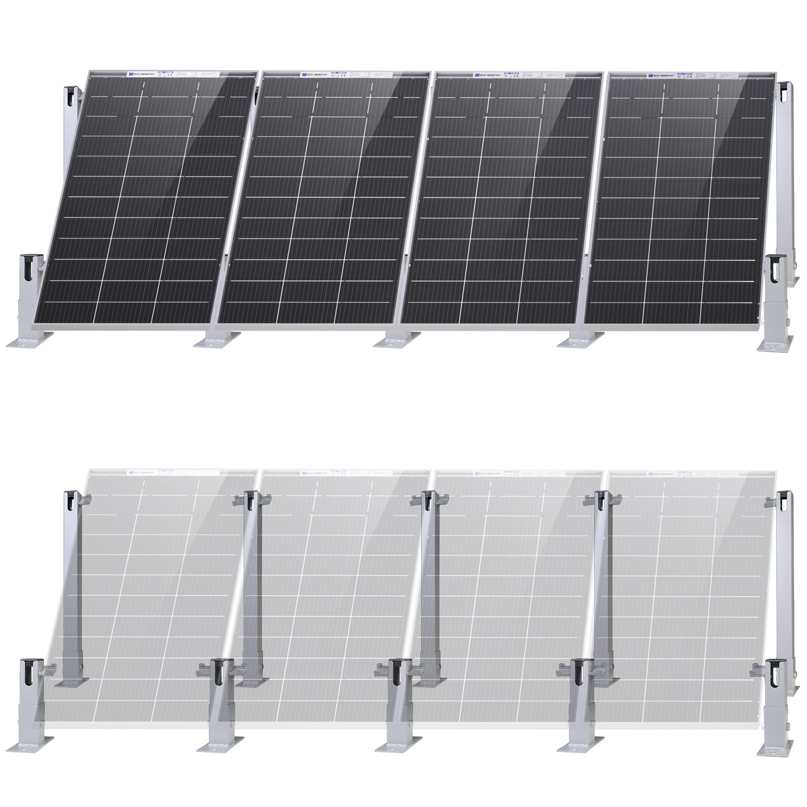 ECO-WORTHY Adjustable Solar Panel Mounting Brackets Kit System for 4PCS Panels