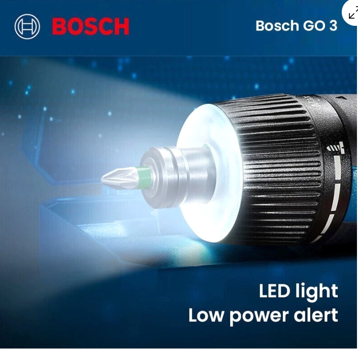 Bosch Go3 Mini Electric Screwdriver Set Cordless 3.6V USB Rechargeable Automatic