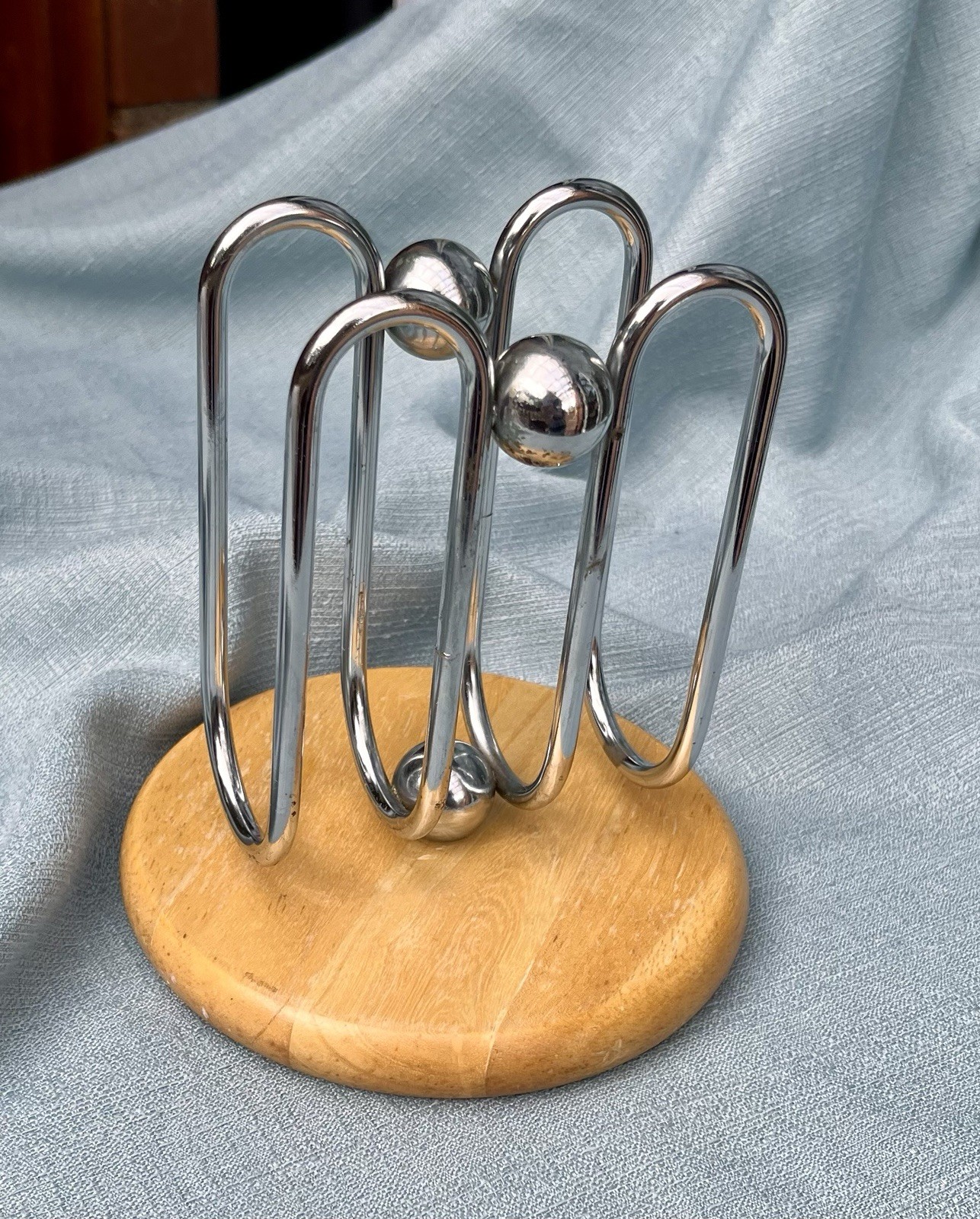 Napkin/Letter Holder Stainless Steel&Wood Hand Crafted By DesigneFred Hollinger