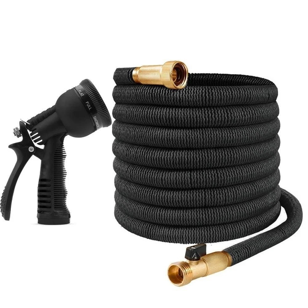 Heavy Duty 50-100FT Flexible Garden Hose Expandable Water Pipe with Brass Fittin