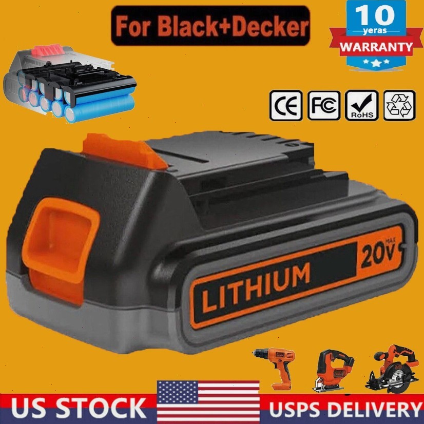 2PACK NEW 20V Lithium-ion Battery / Charger for BLACK DECKER 20 Volt LBXR20 LB20