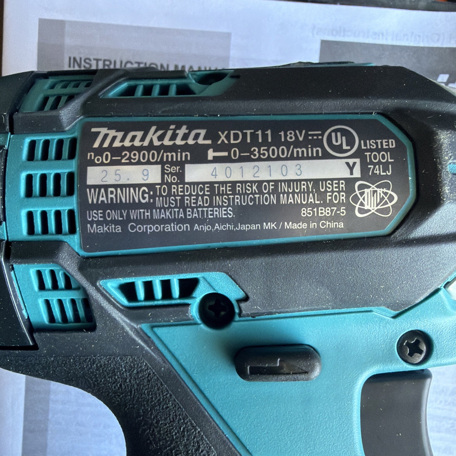 Makita XDT11Z 18V 1/4″ Impact Drill 18 Volt LXT (TOOL ONLY) – NEW