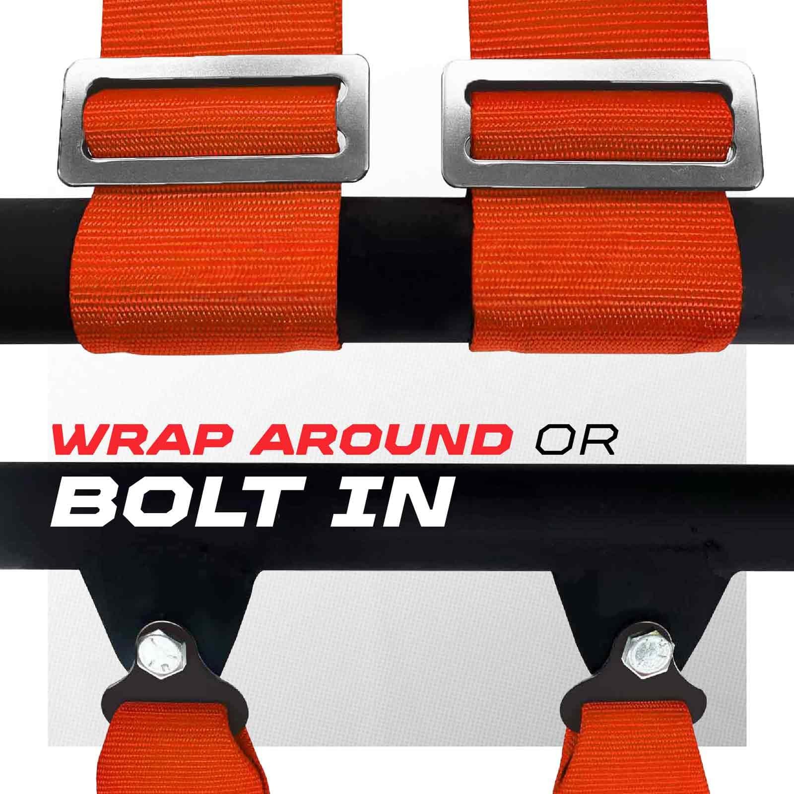 1pc Orange 5 Point Harness for Bucket Seat, Latch Release, 9 Color Options, R…