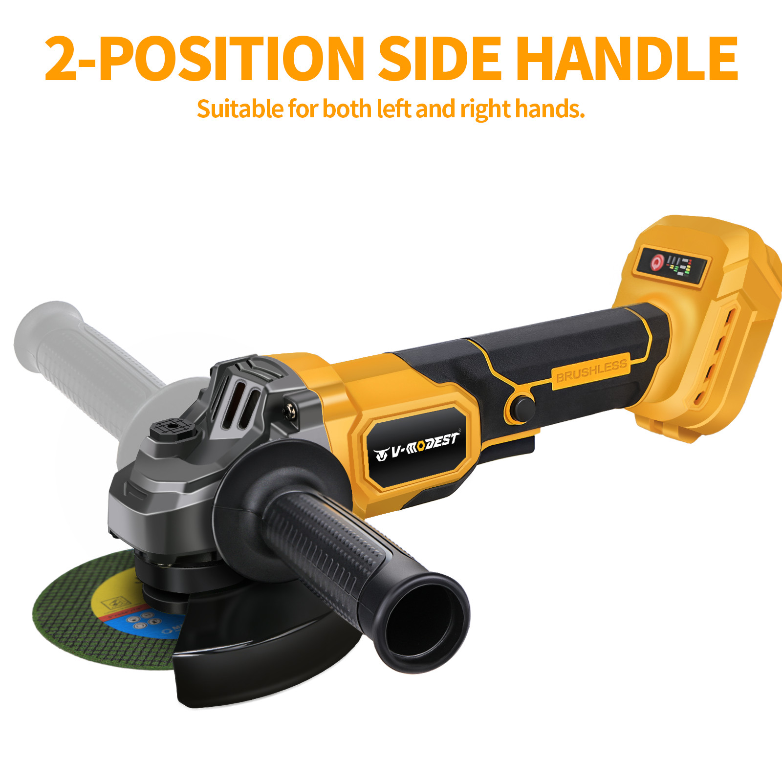 Brushless Cordless 4-1/2″ to 5″ Angle Grinder For Dewalt 20V Battery (Tool Only)